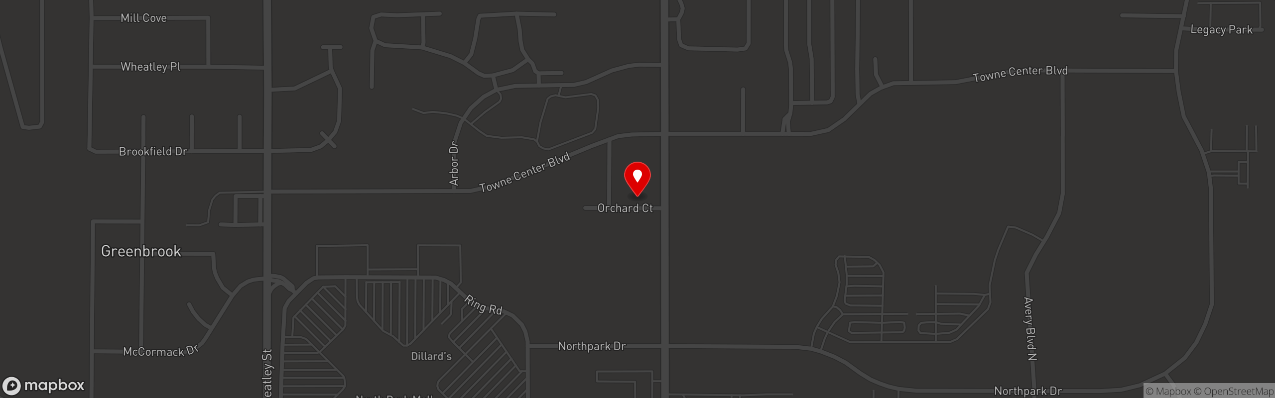 Street map pinning Dogmud Tavern in Ridgeland