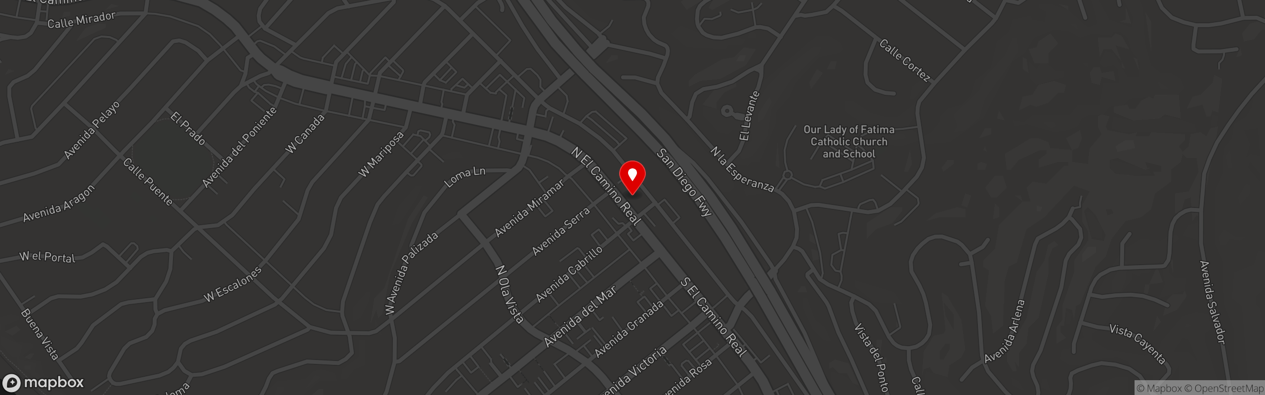 Street map pinning Vine Restaurant & Bar in Vine