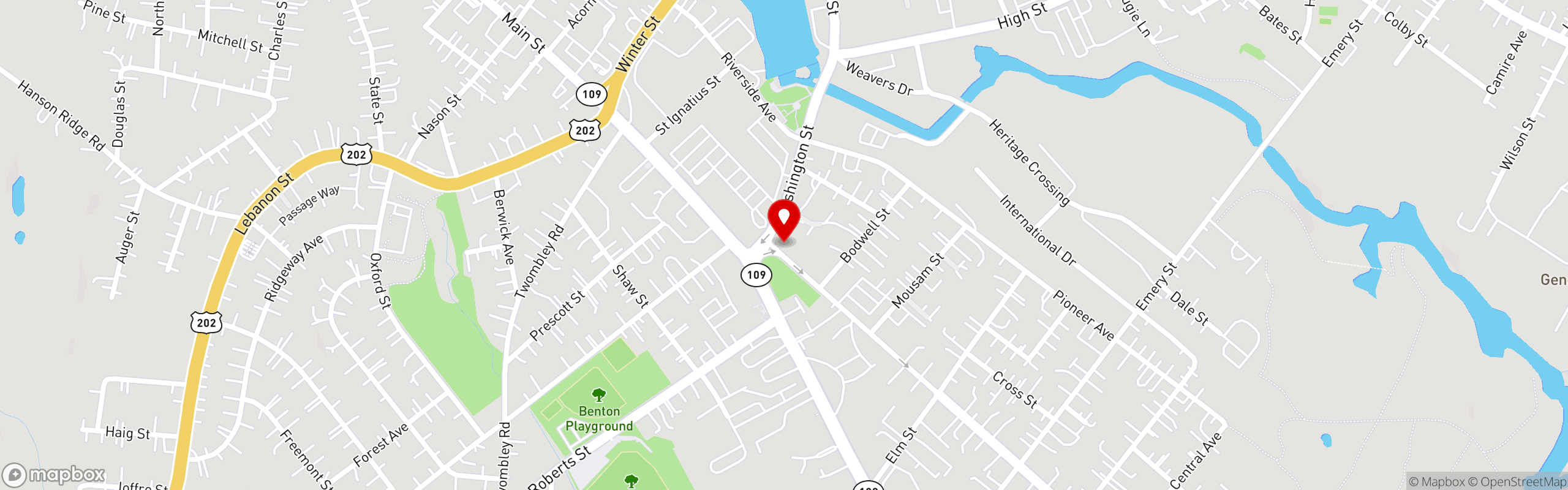 Street map pinning Moe's Italian Sandwiches in Sanford