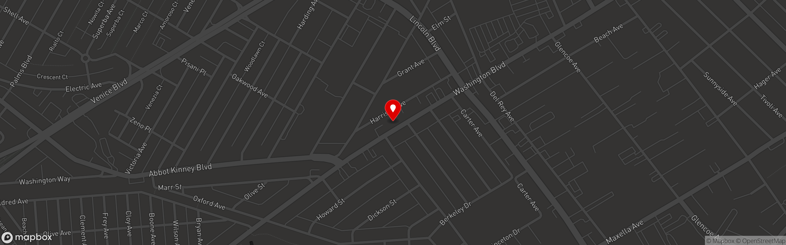 Street map pinning C&O Restaurants in Marina Del Rey