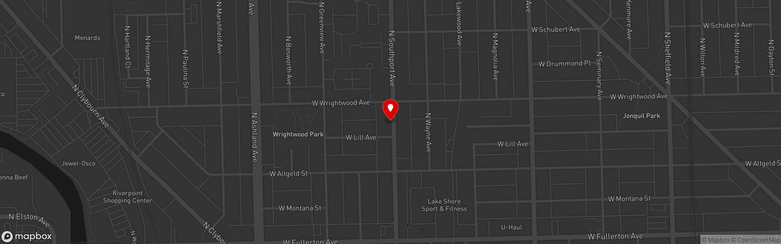 Street map pinning The Broken Barrel Bar in The Broken Barrel Bar Chicago