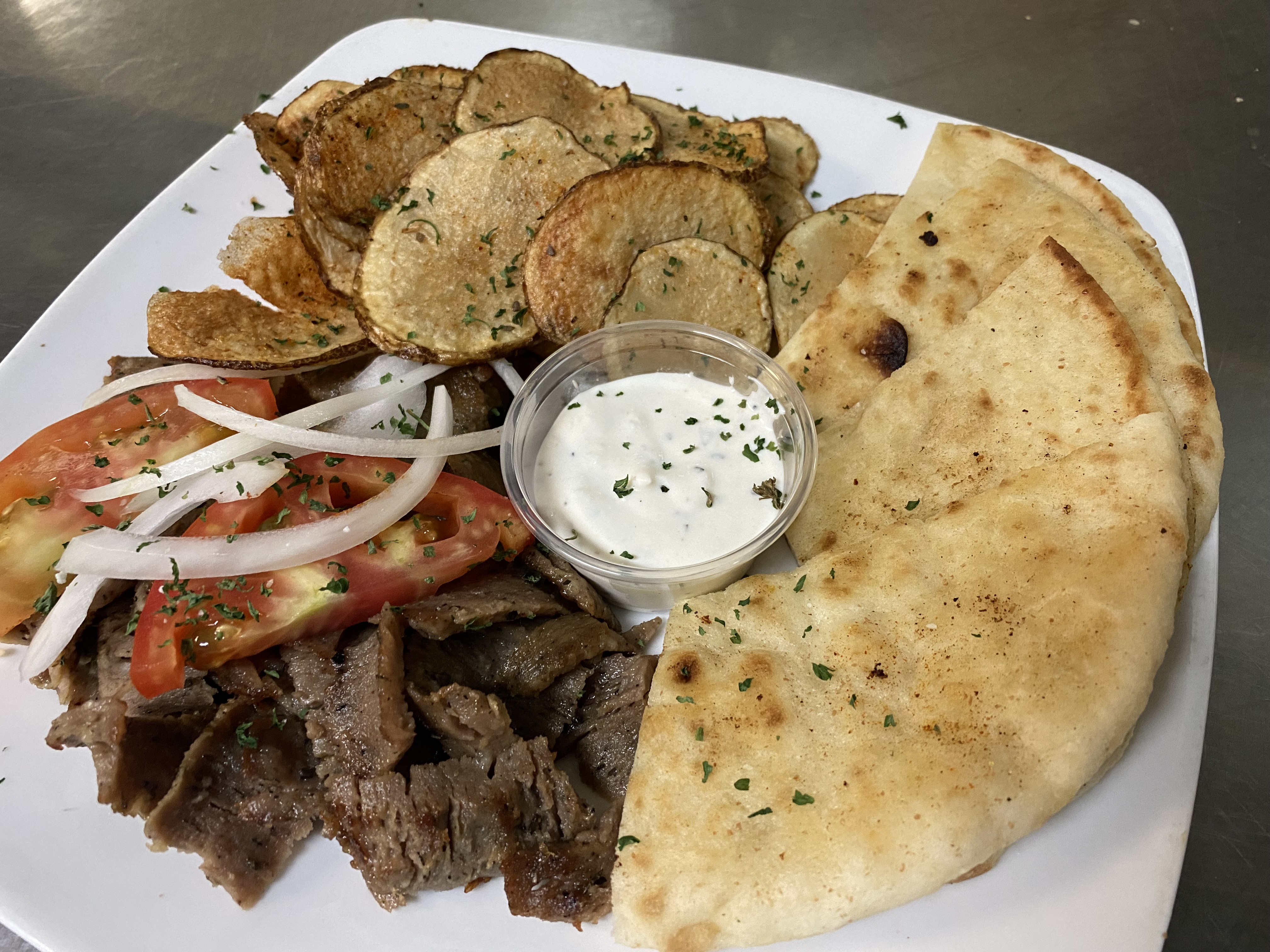 Gyro Plate (L) - Lunch - The Olive Tree Restaurant - Villa Rica