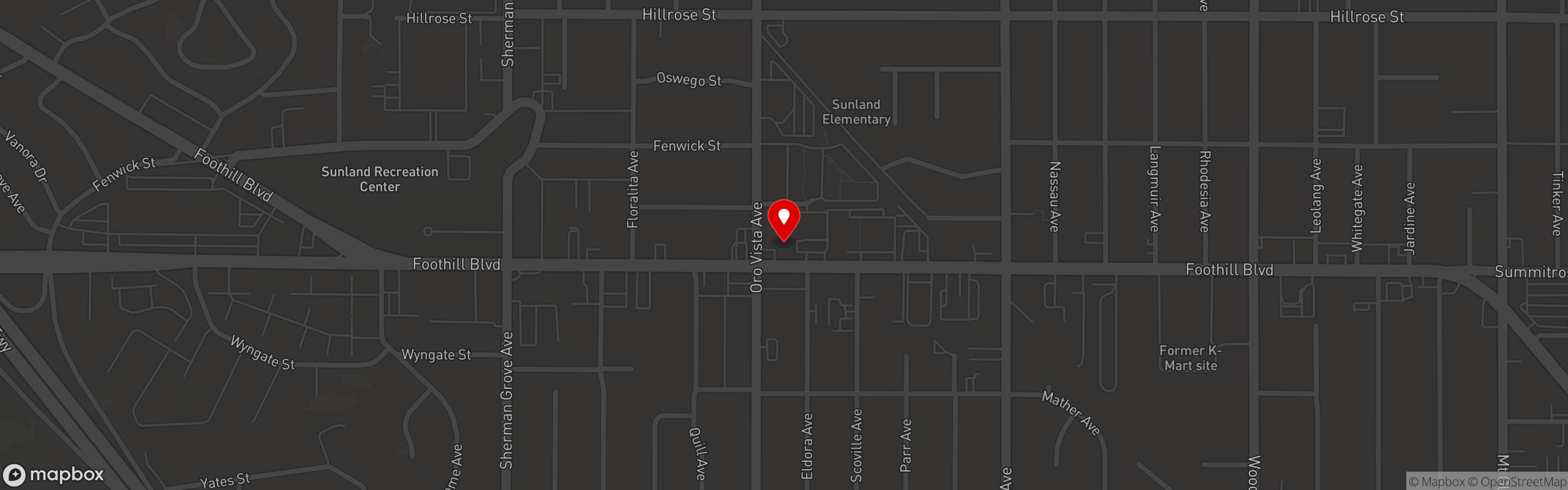 Street map pinning The Back Door Bakery & Cafe in SUNLAND