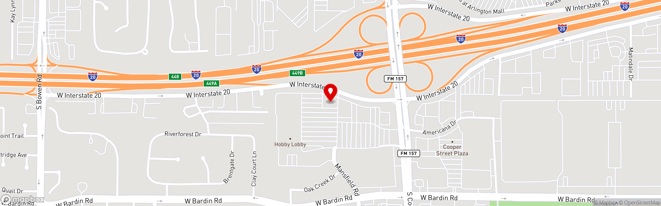 Street map pinning El Fenix Mexican Restaurant in Arlington