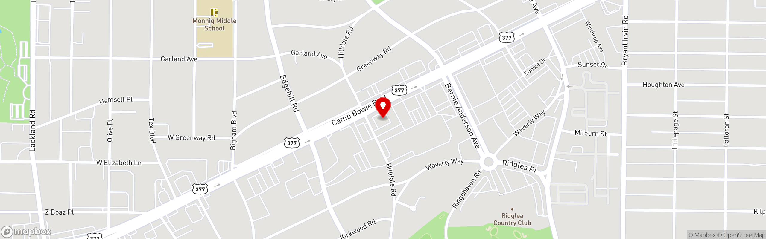 Street map pinning El Fenix Mexican Restaurant in Ft Worth
