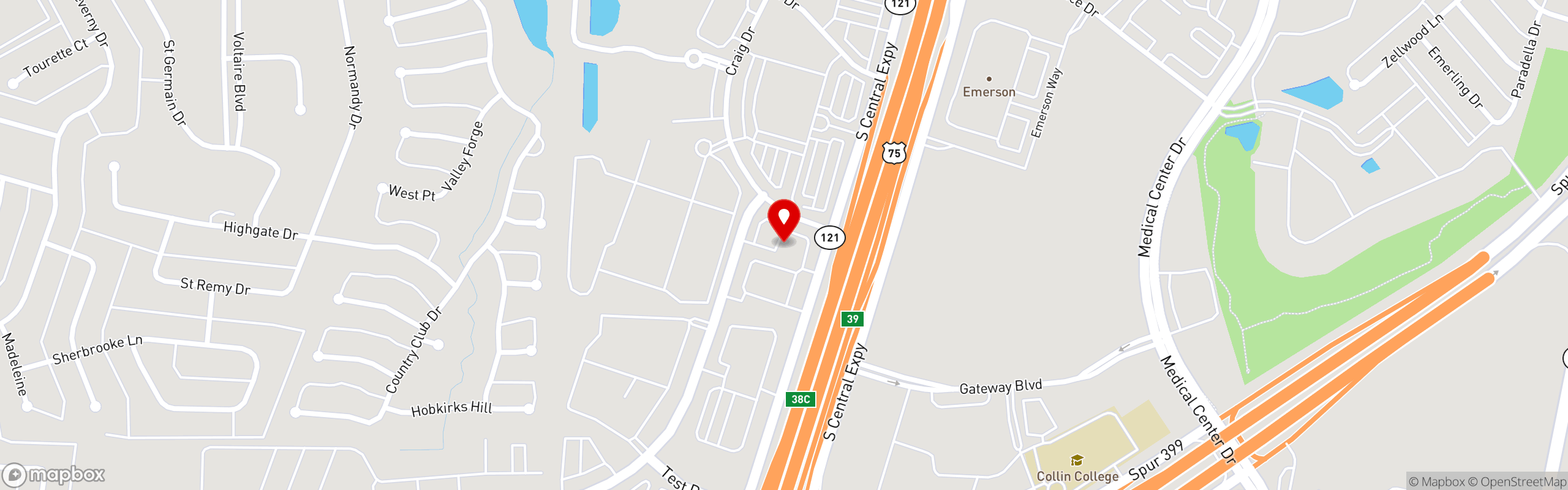 Street map pinning El Fenix Mexican Restaurant in McKinney