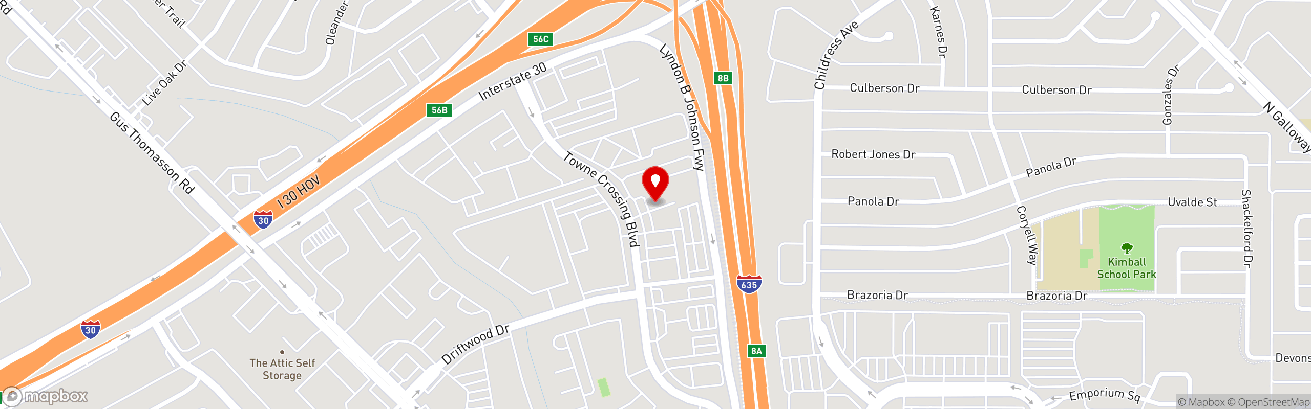 Street map pinning El Fenix Mexican Restaurant in Mesquite
