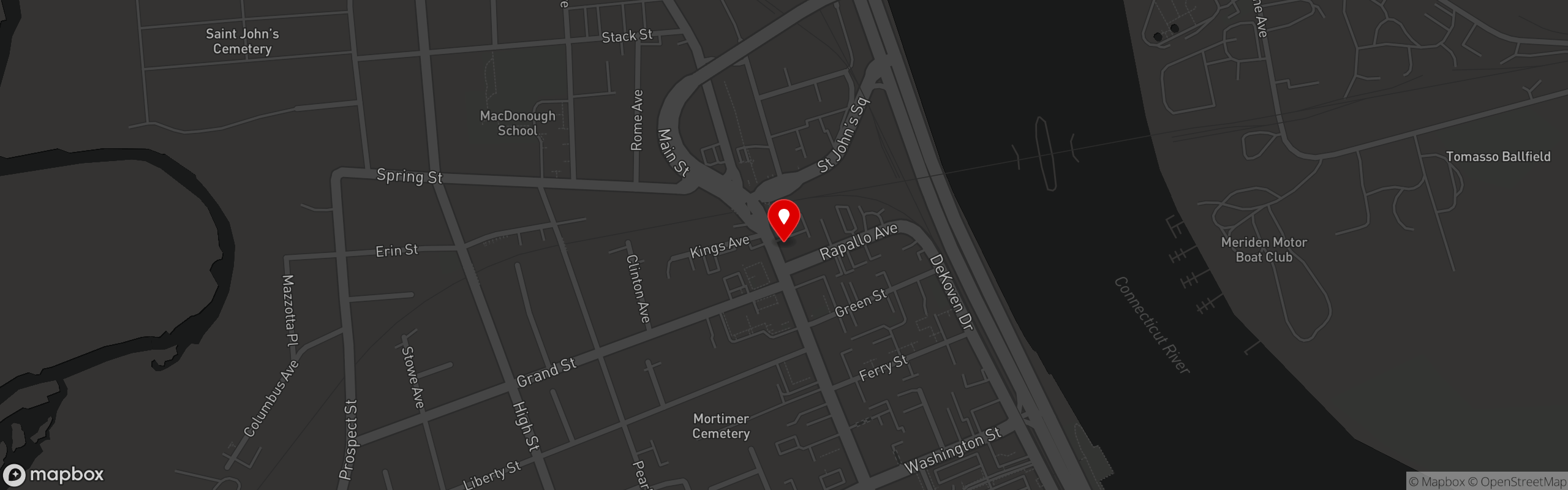 Street map pinning NoRA Cupcake Company in Al's Ice Cream