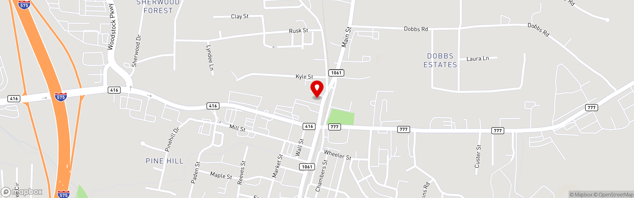 Street map pinning Ipp's Pastaria & Bar in Woodstock