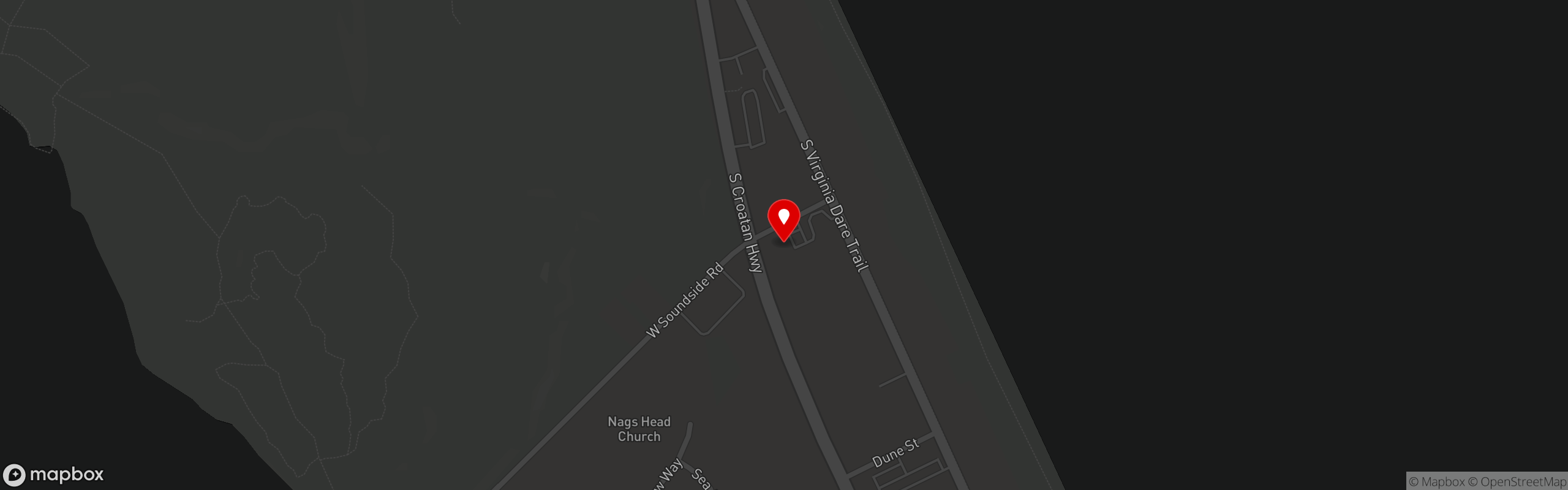 Street map pinning Mulligan's Grille in Cottage Row