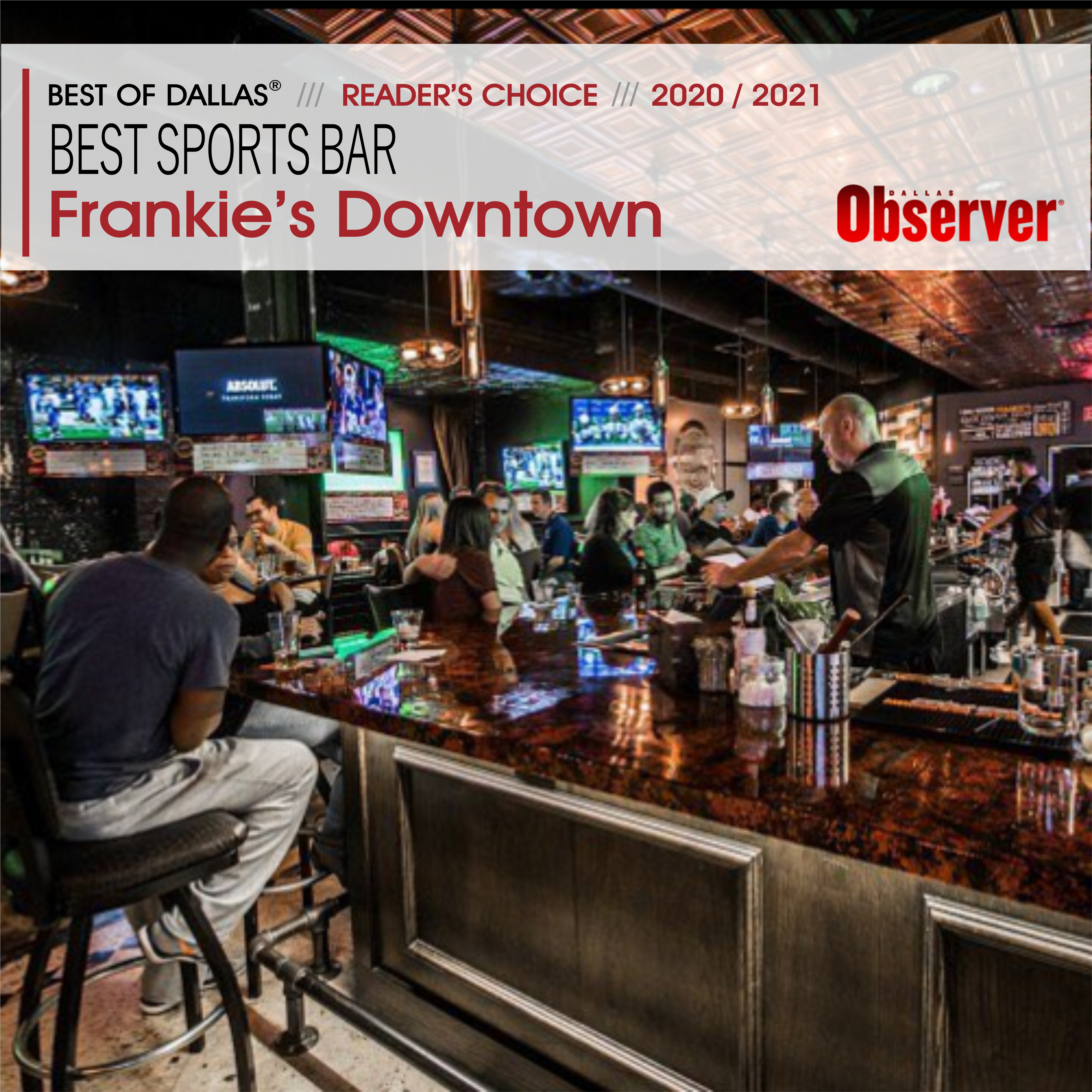 At accelerere forfader foran Downtown Dallas Bar - Frankie's Downtown