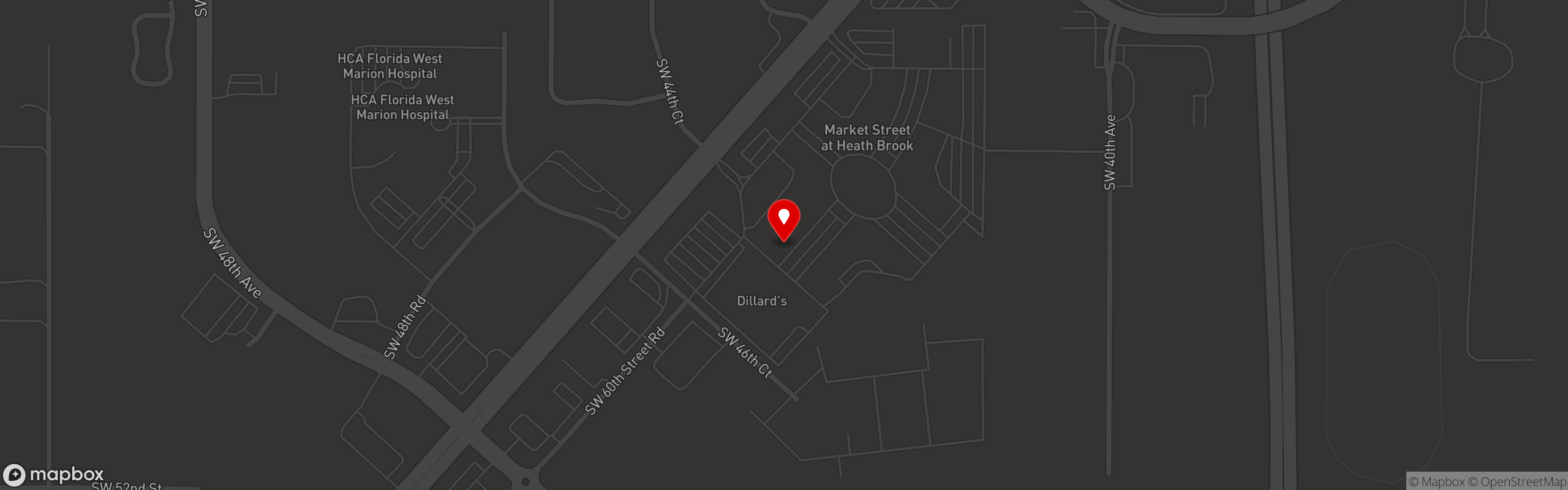 Street map pinning Shuckin' Shack - Ocala in Ocala