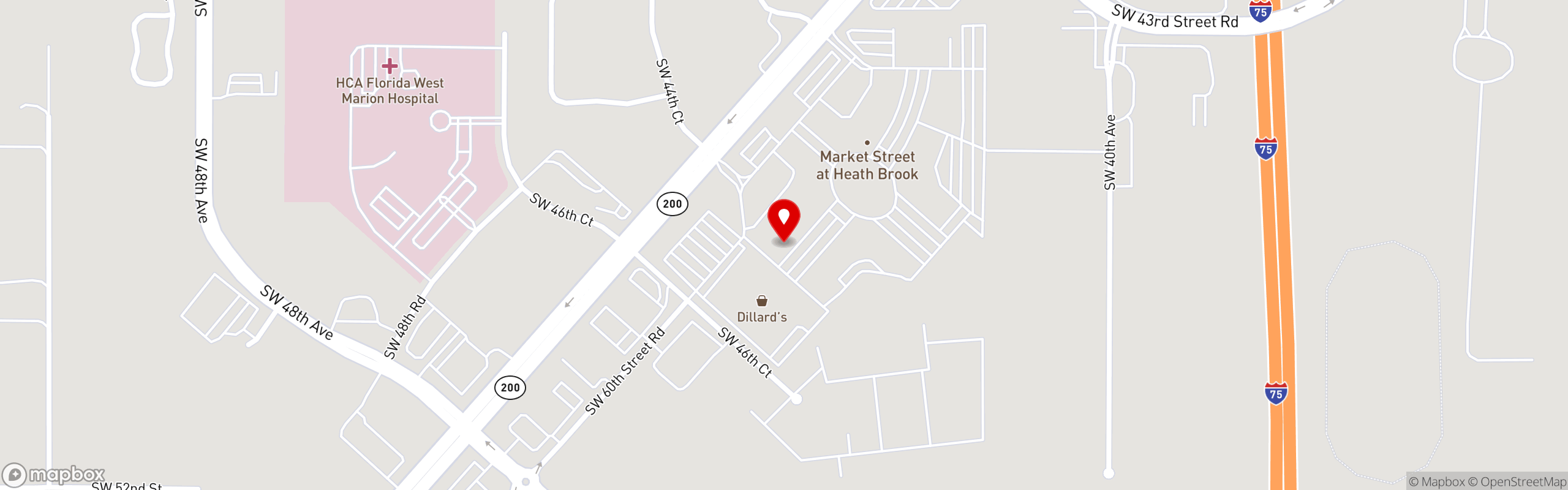 Street map pinning Shuckin' Shack - Ocala in Ocala