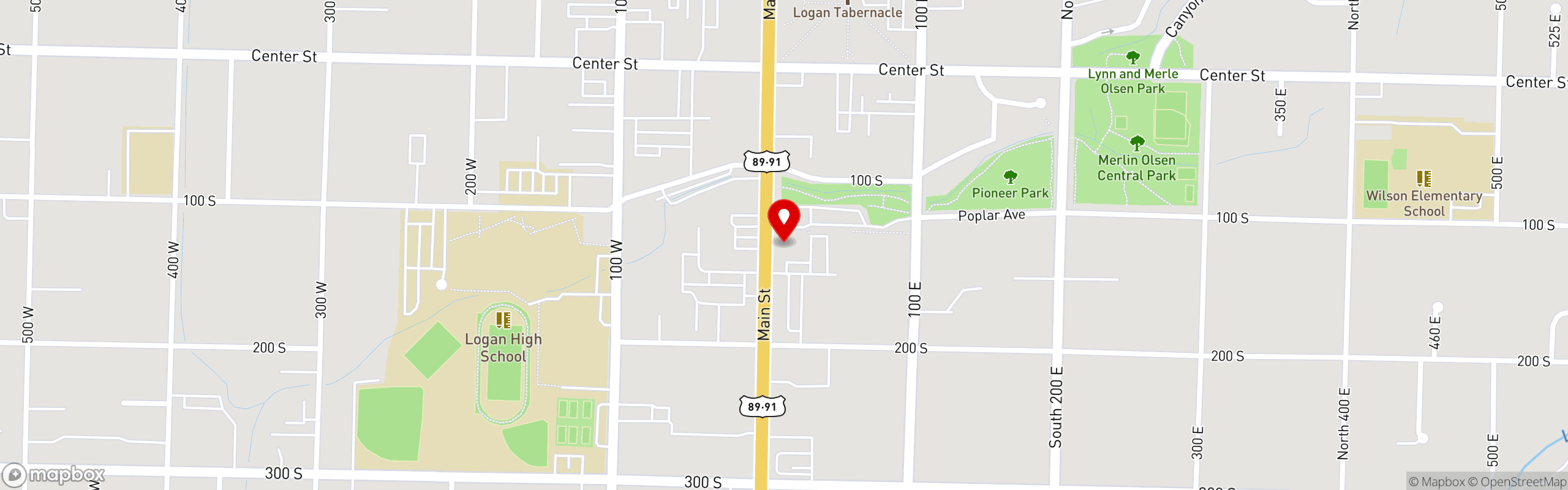 Street map pinning Chuck-A-Rama | All-You-Can-Enjoy Buffet in Utah & Idaho in Logan
