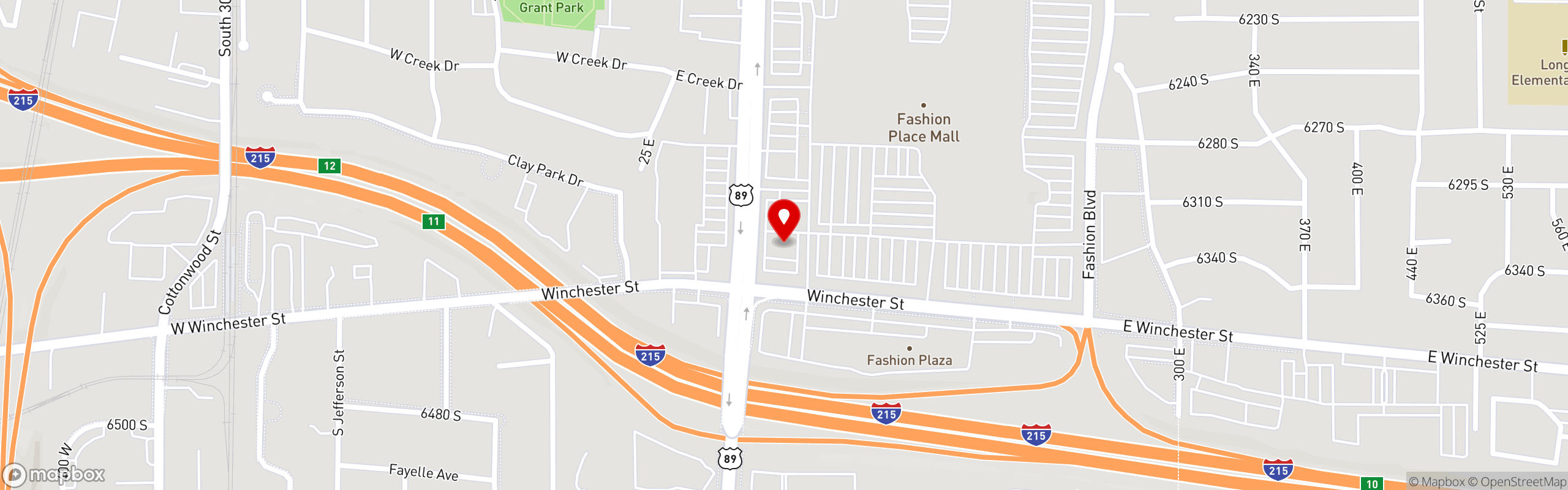 Street map pinning Chuck-A-Rama | All-You-Can-Enjoy Buffet in Utah & Idaho in Murray