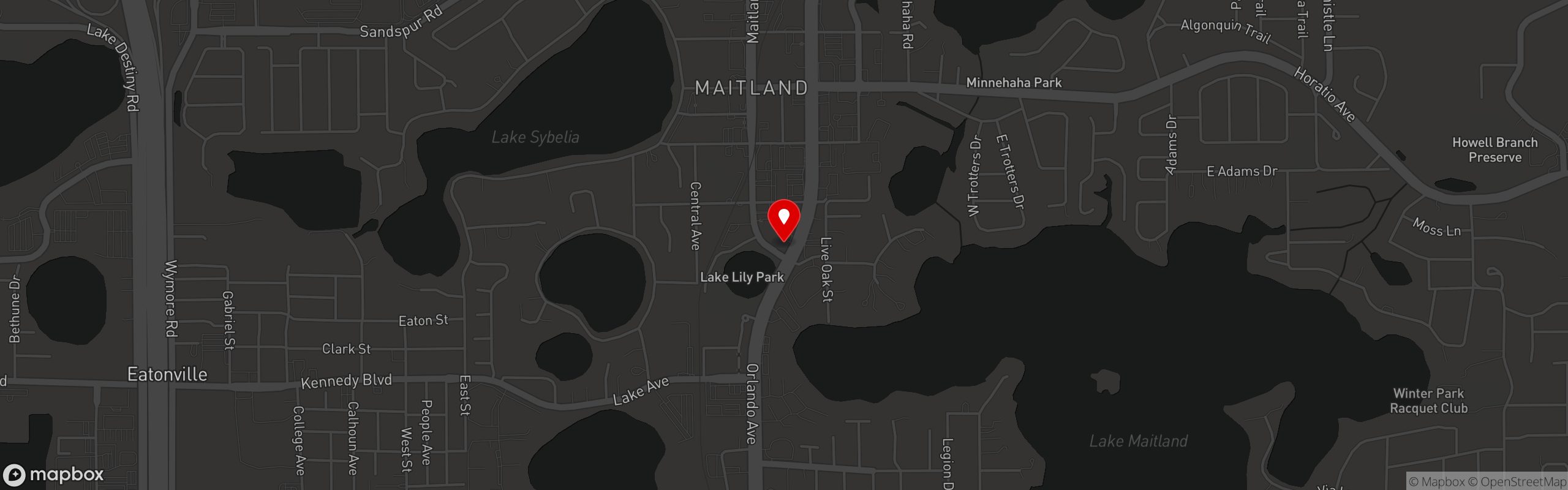 Street map pinning Antonio's Maitland in Antonio's Maitland - Upstairs