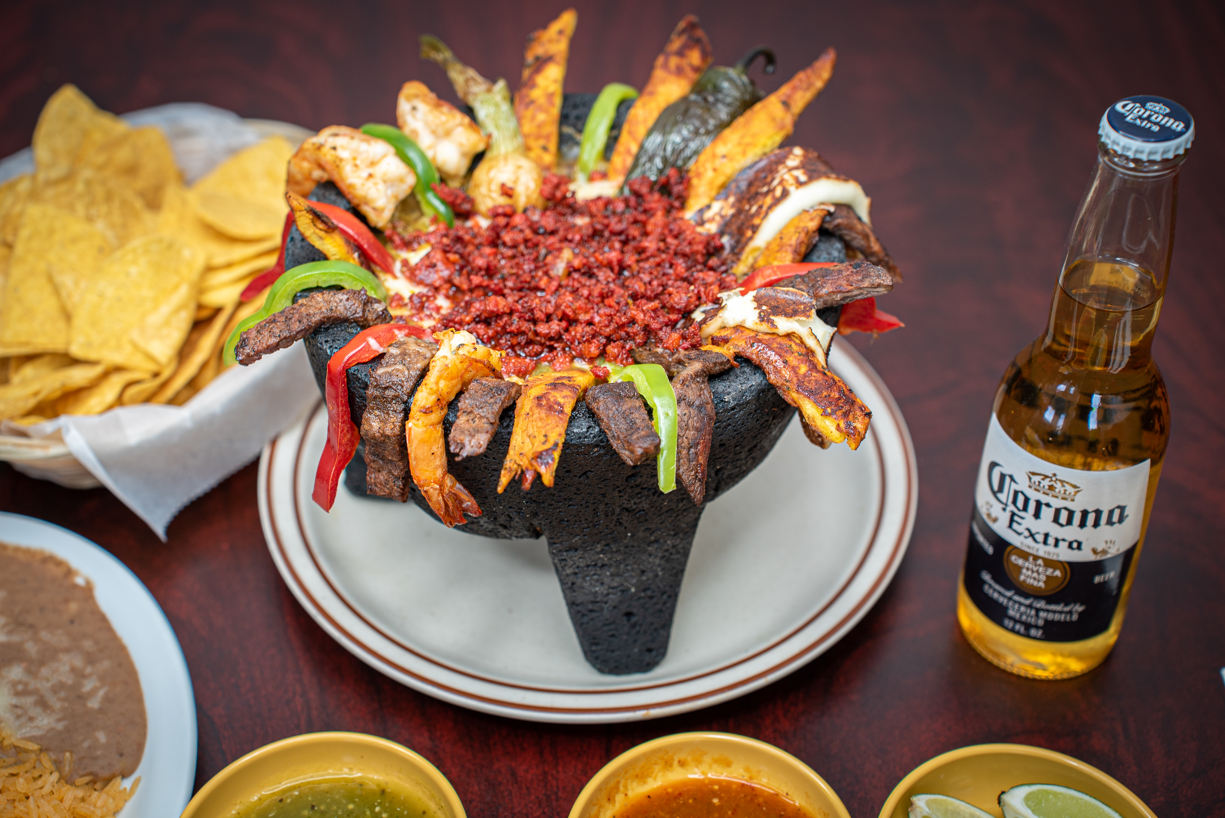 Molcajete Cielo Mar Y Tierra - Menu Dine In - Mi Corazon Mexican Restaurant