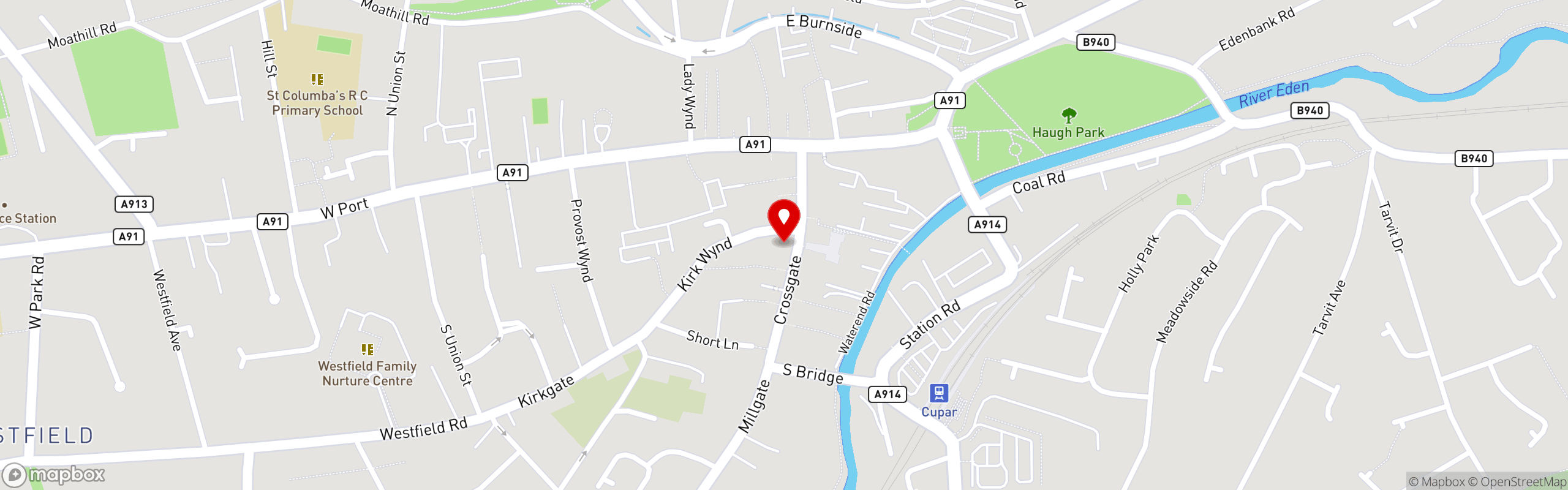 Street map showing the location of The Central Cafe in The Central Cafe