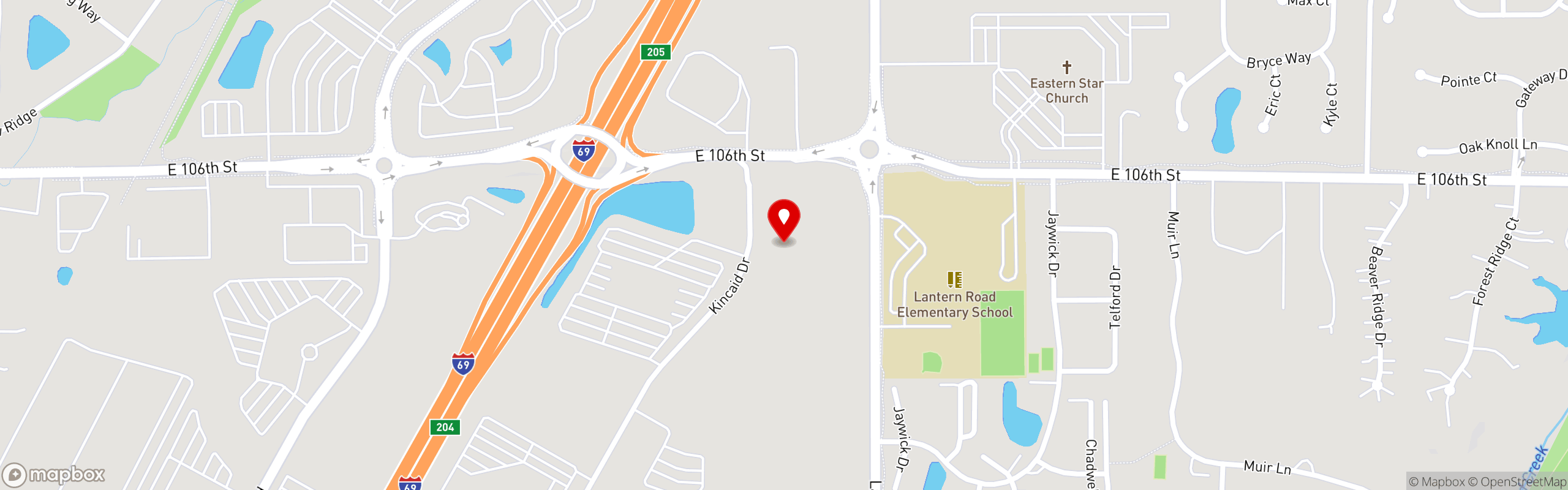 Street map pinning Voodoo Brewing Company in Fishers