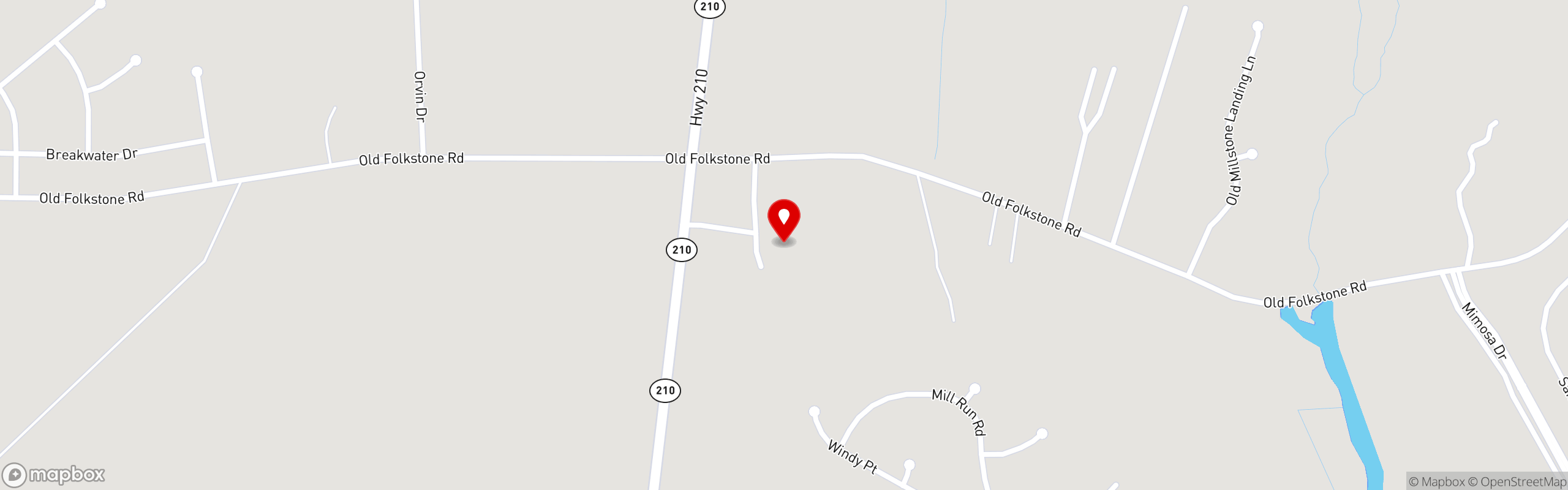 Street map pinning Voodoo Brewing Company in Sneads Ferry