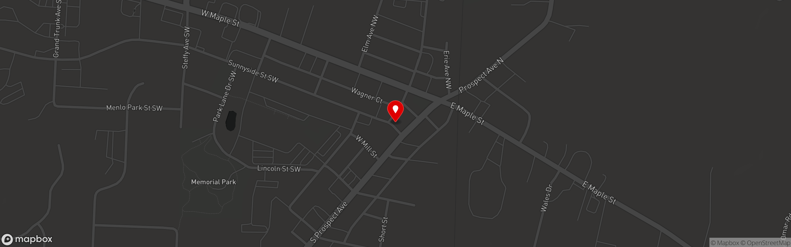 Street map pinning The Inferno Hartville in The Inferno Hartville