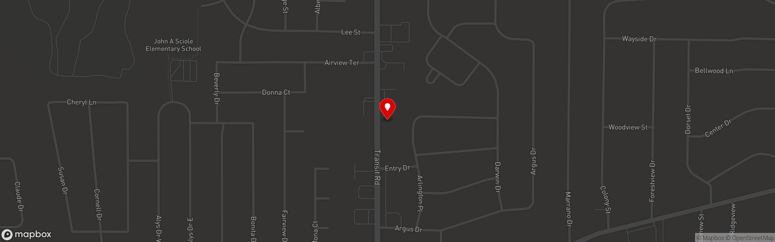 Street map pinning Hillview Restaurant in Hillview Restaurant