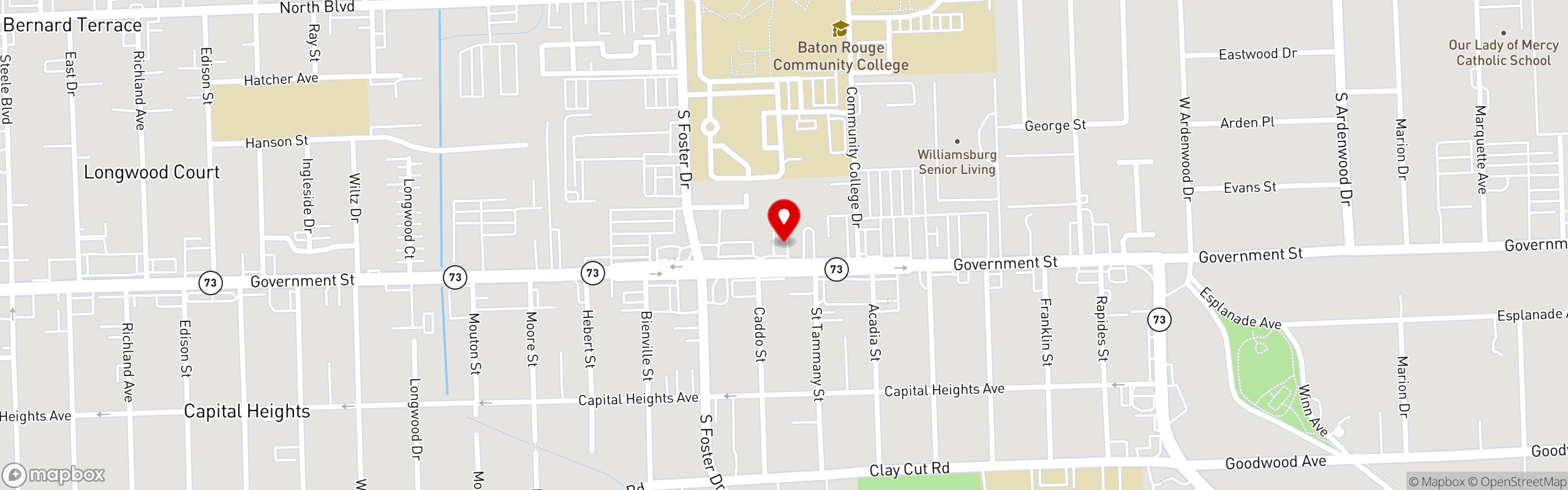Street map pinning Cork's Cajun Fried Fish & Shrimp in Cork's Cajun Fried Fish & Shrimp