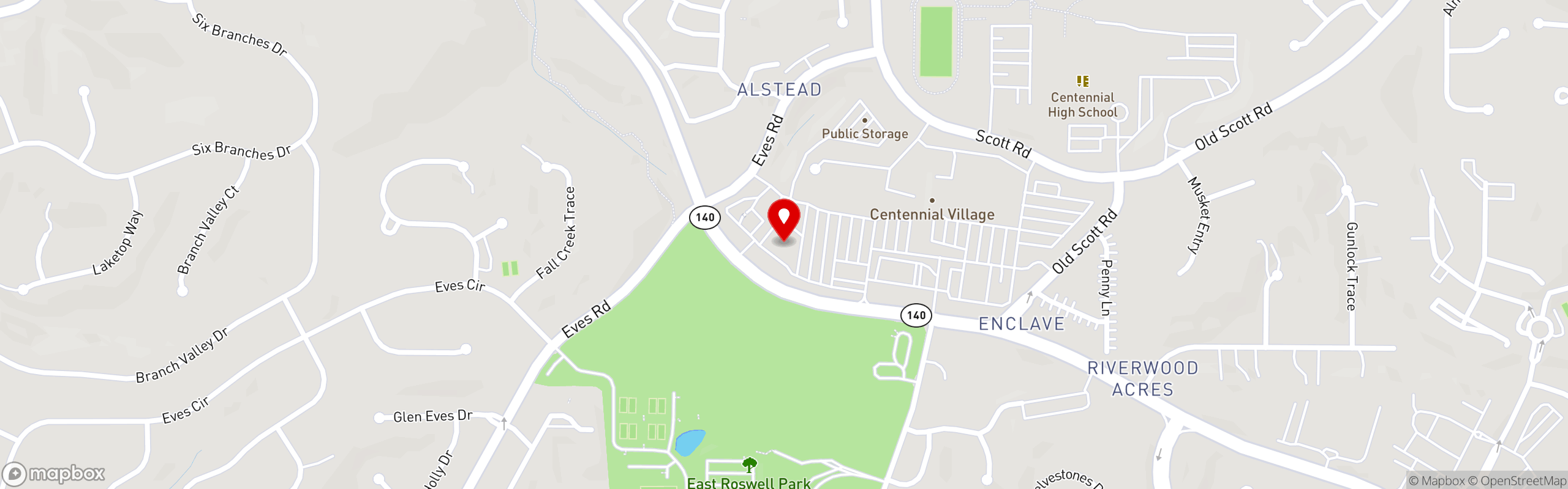 Street map pinning Ippolito's Neighborhood Italian in Roswell