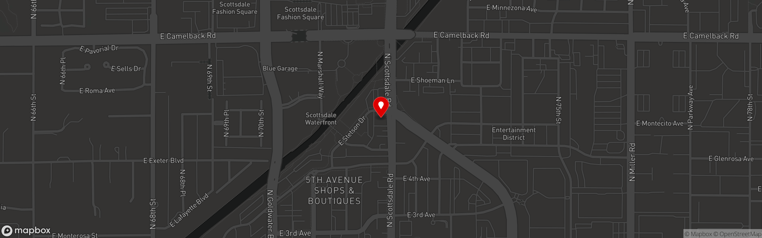 Street map pinning The Montauk in Scottsdale