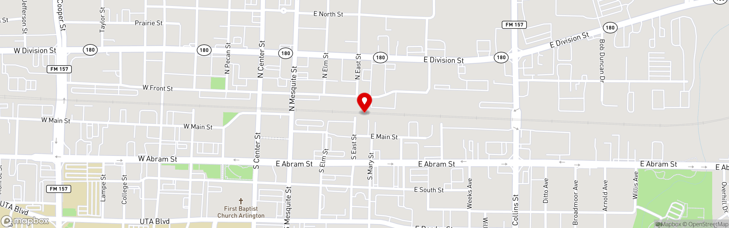 Street map pinning Breakfast Brothers in Breakfast Brothers - Downtown Arlington