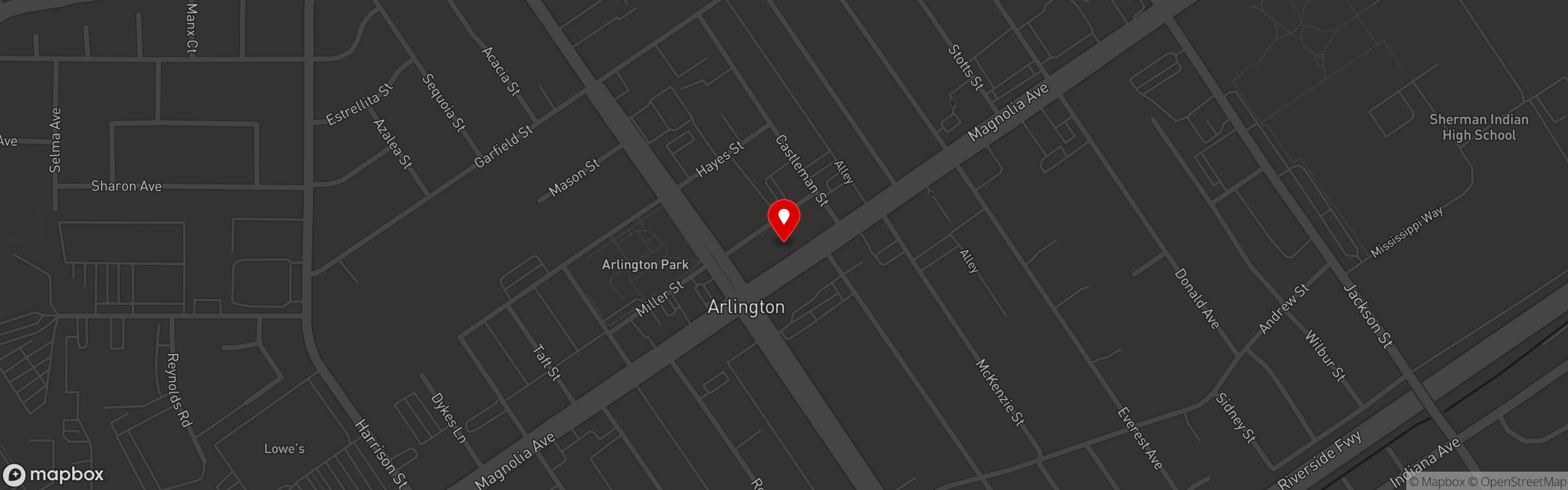 Street map pinning Olivia's Mexican Restaurant in Olivia's Mexican Restaurant