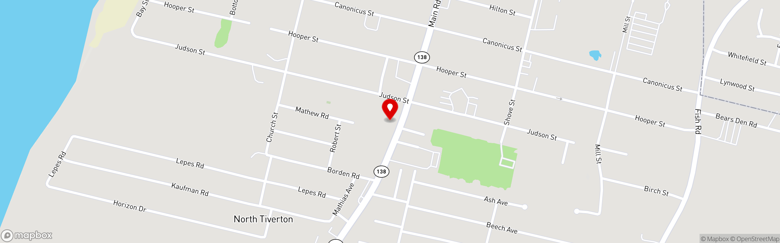 Street map pinning Family Ties Restaurant in Tiverton