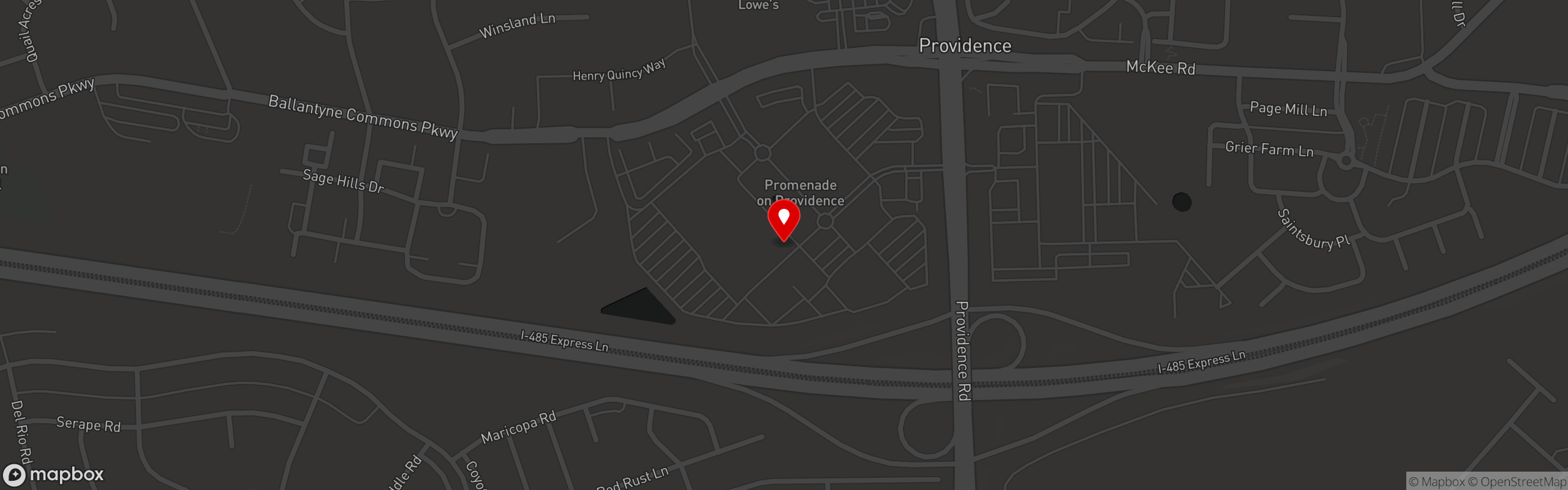 Street map pinning Shuckin' Shack - Charlotte in Charlotte