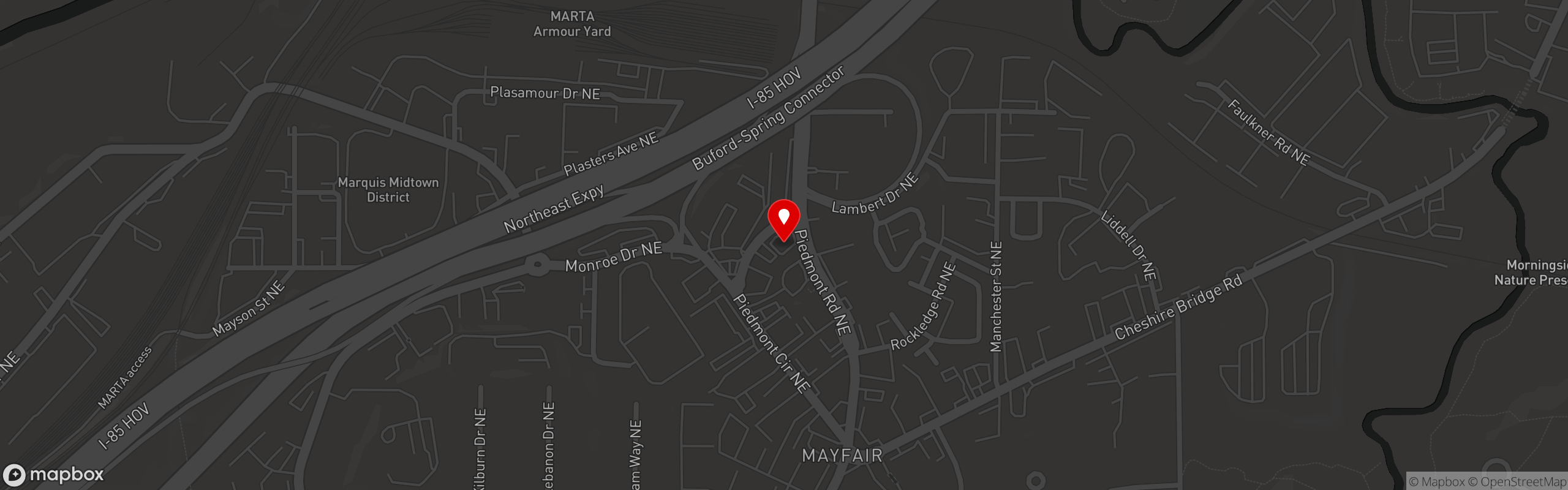 Street map pinning Mama's Cocina Latina in Mama's Cocina Latina