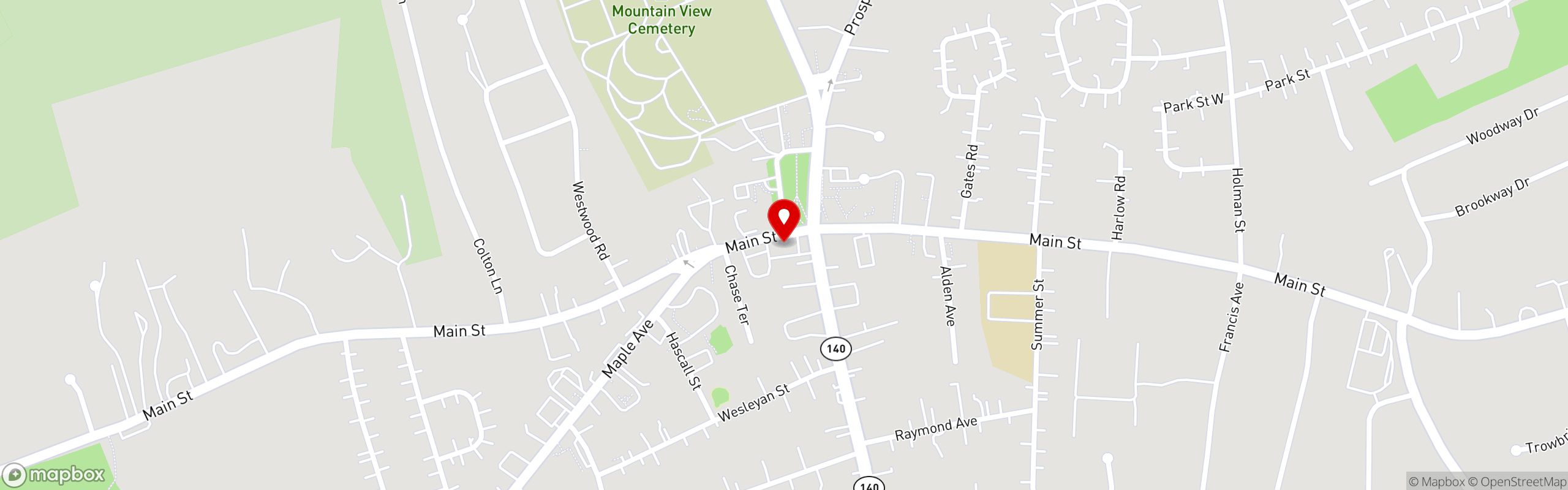 Street map pinning Amici Trattoria Shrewsbury in Shrewsbury