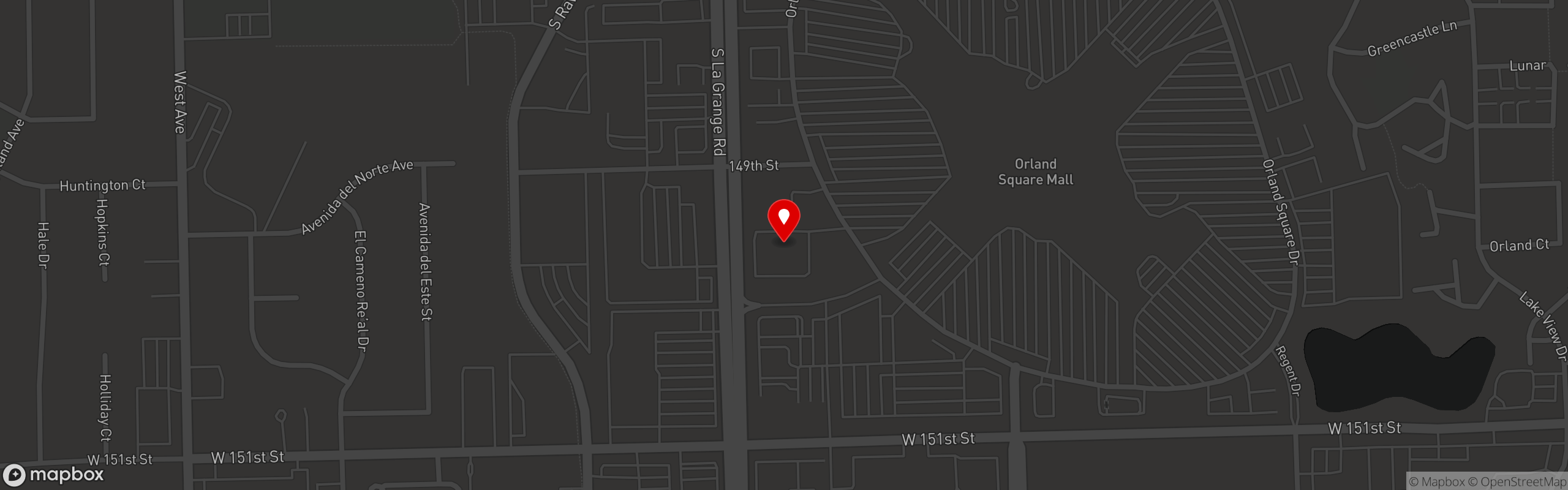 Street map pinning Pita Pita Mediterranean Grill in Orland Park