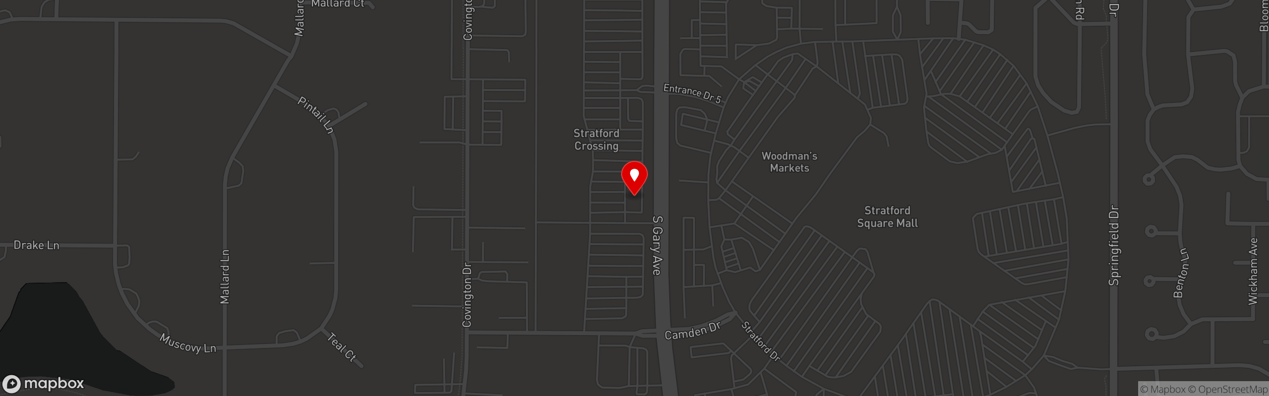Street map pinning Pita Pita Mediterranean Grill in Bloomingdale