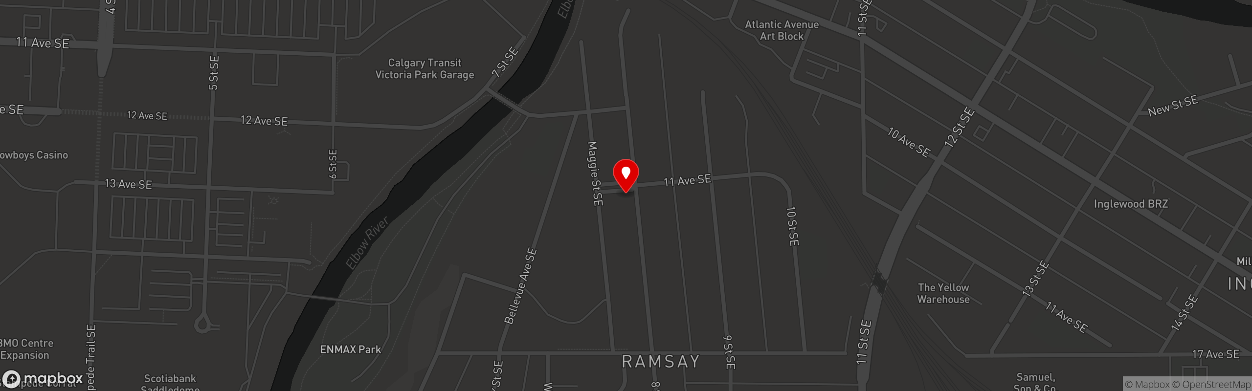 Street map pinning Red's Diner in Red's Diner in Ramsay