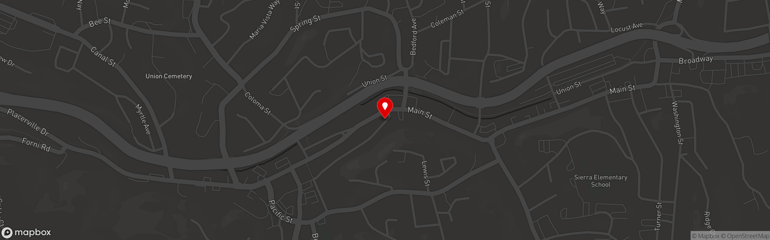 Street map pinning Bricks Eats & Drinks in Bricks Eats & Drinks
