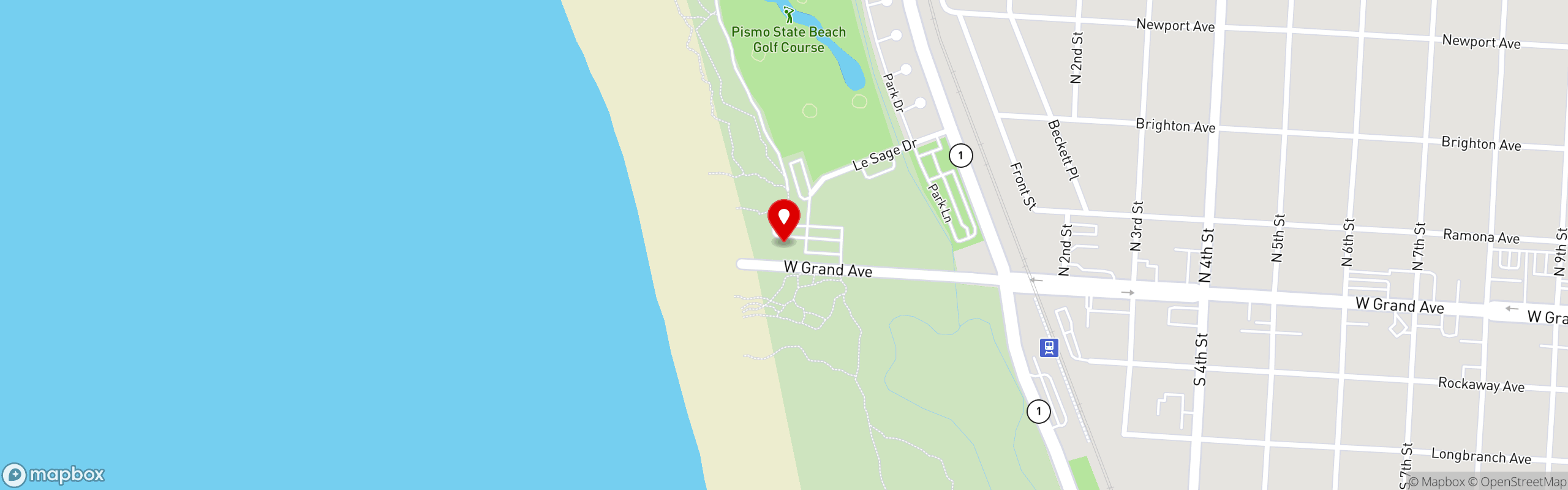 Street map pinning Fin's Bar & Grill in Fin's Bar & Grill