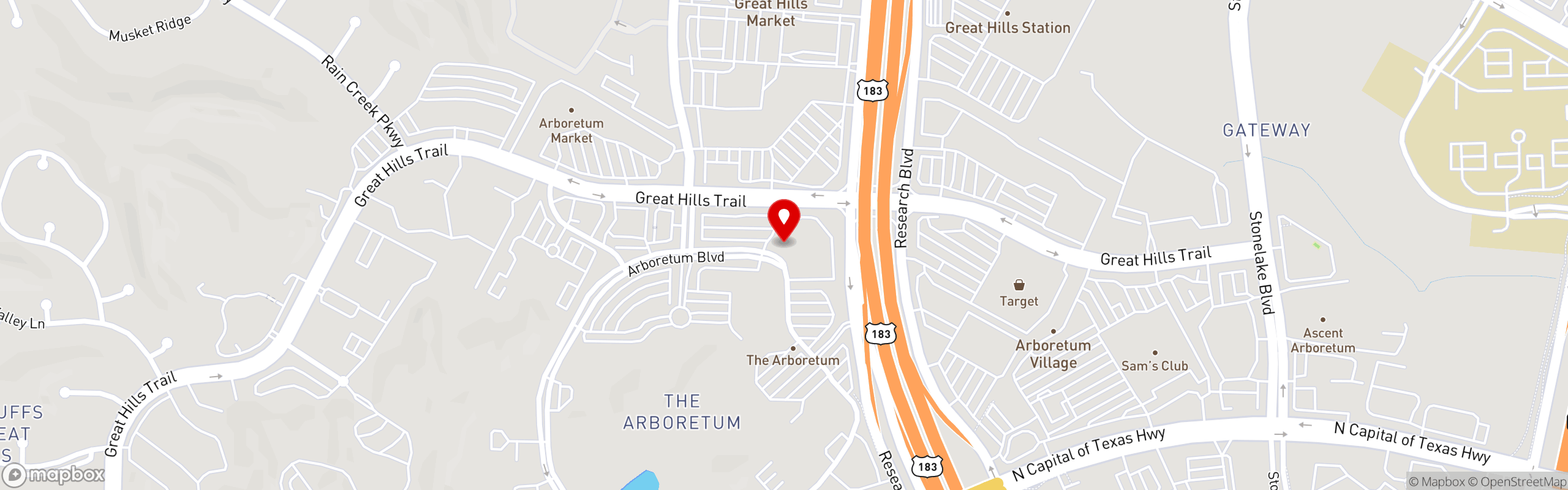 Street map pinning Juliet Italian Kitchen in Juliet - Arboretum