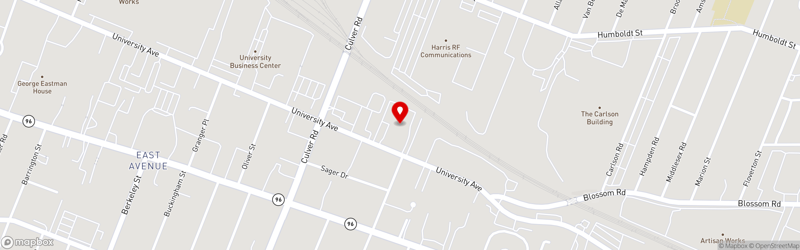 Street map pinning Tony D's in Tony D's