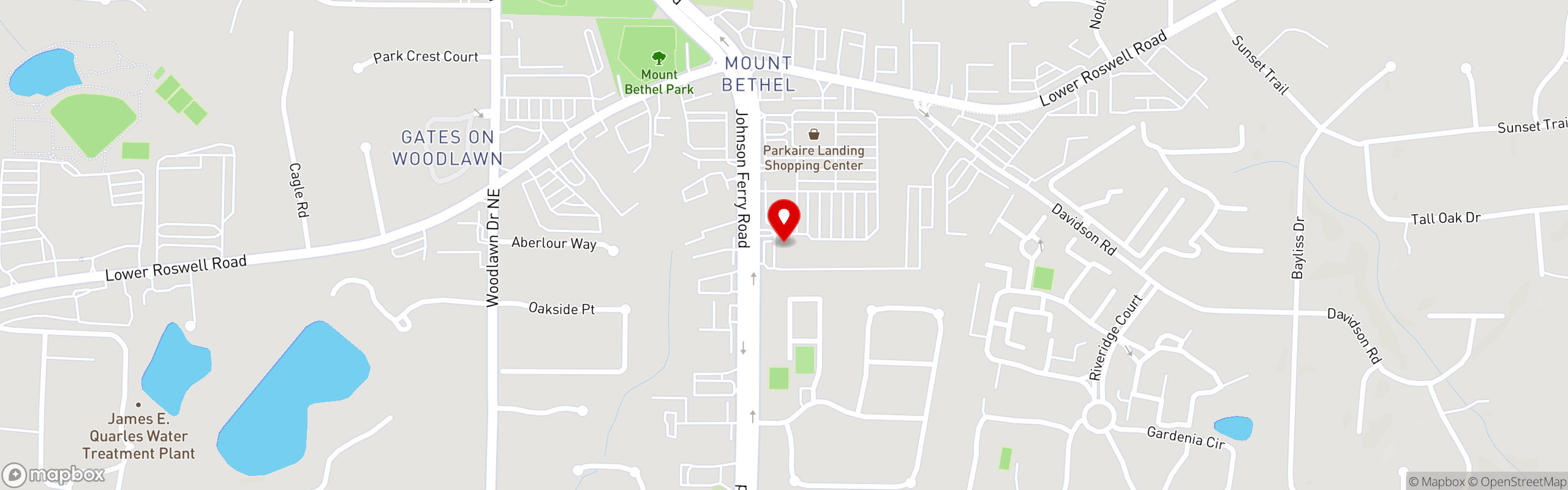 Street map pinning McCray's Tavern in East Cobb