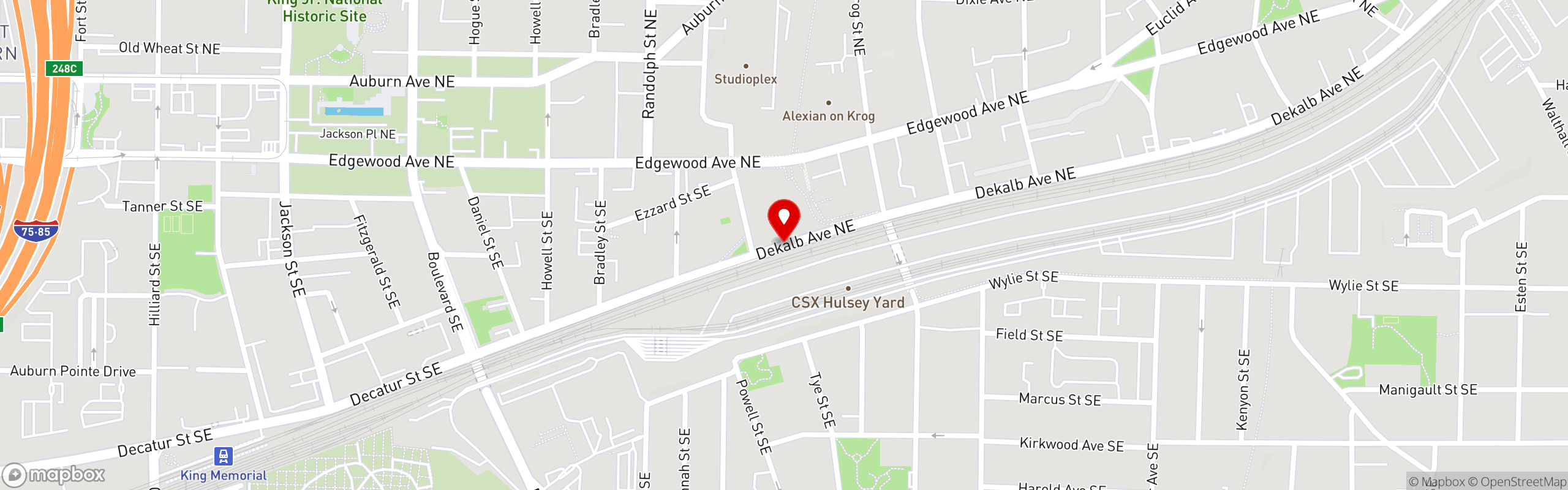 Street map pinning McCray's Tavern in Beltline
