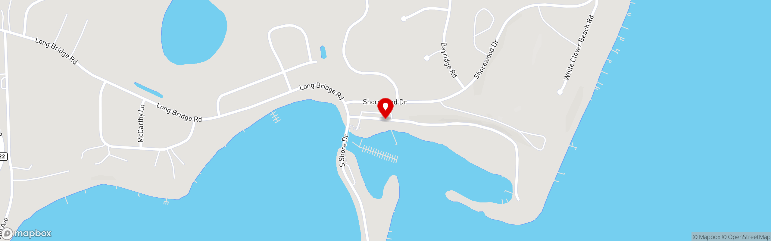 Street map pinning Long Bridge Bar, Grill & Marina in Long Bridge Bar, Grill & Marina