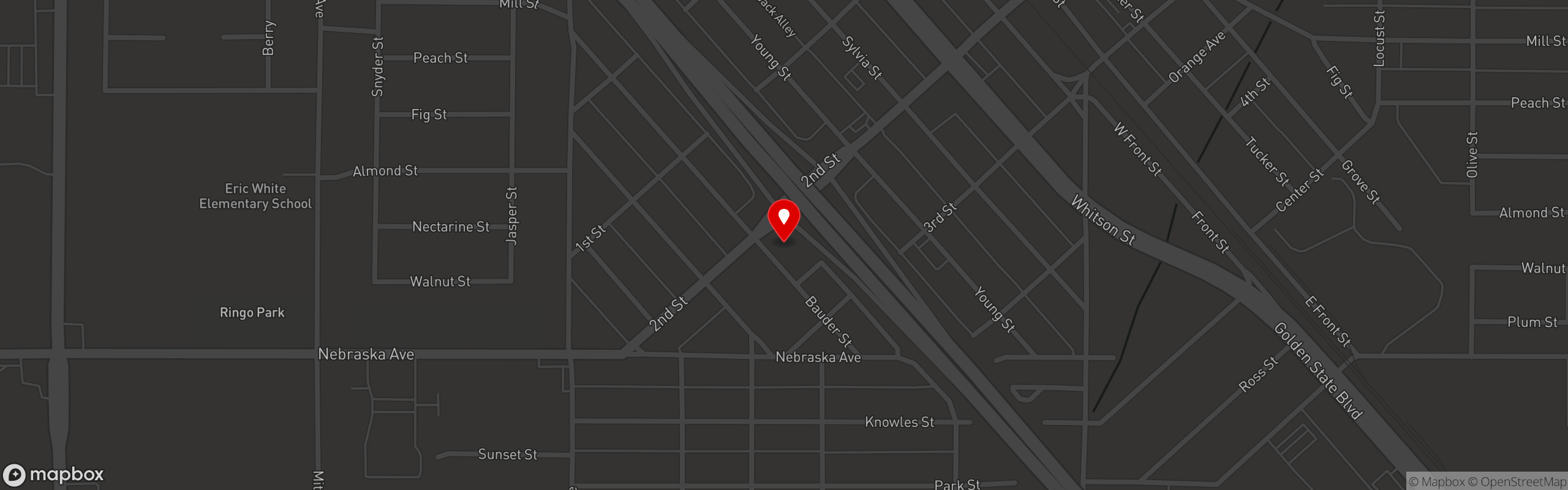 Street map pinning Gordo's Chicken in Gordo's Chicken - Selma, CA