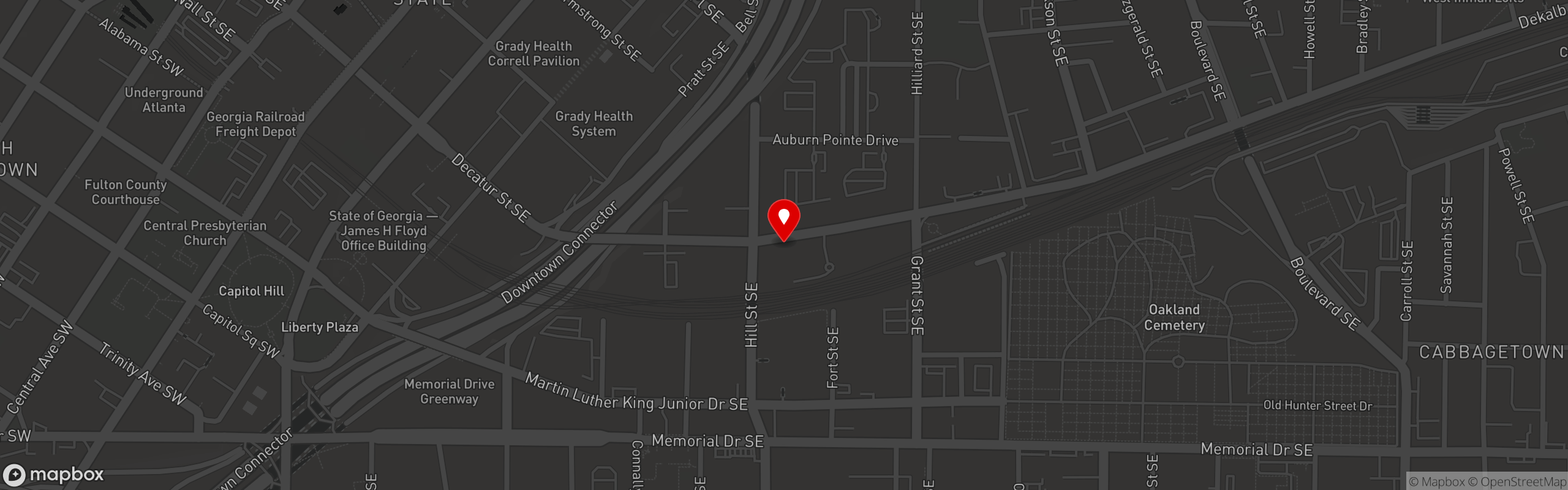 Street map pinning Breakfast at Barneys in Atlanta, GA