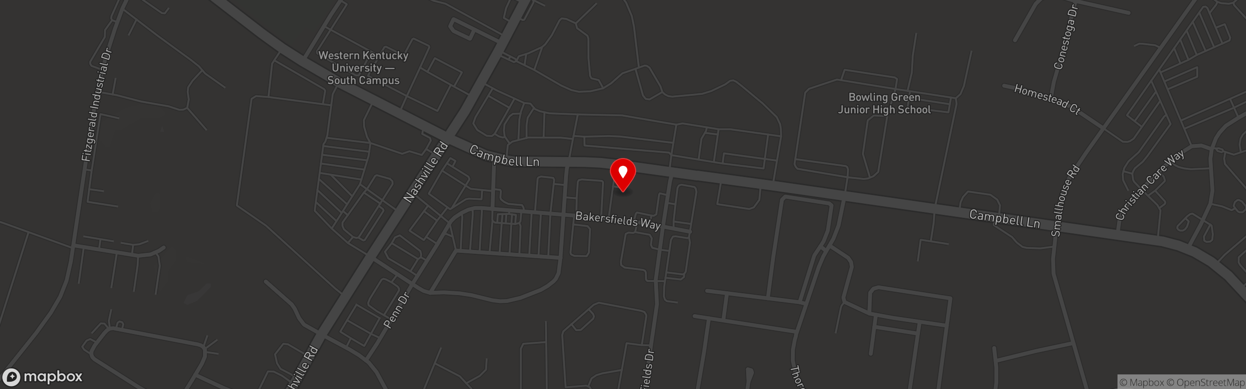Street map pinning Shogun Bistro in Shogun of Bowling Green