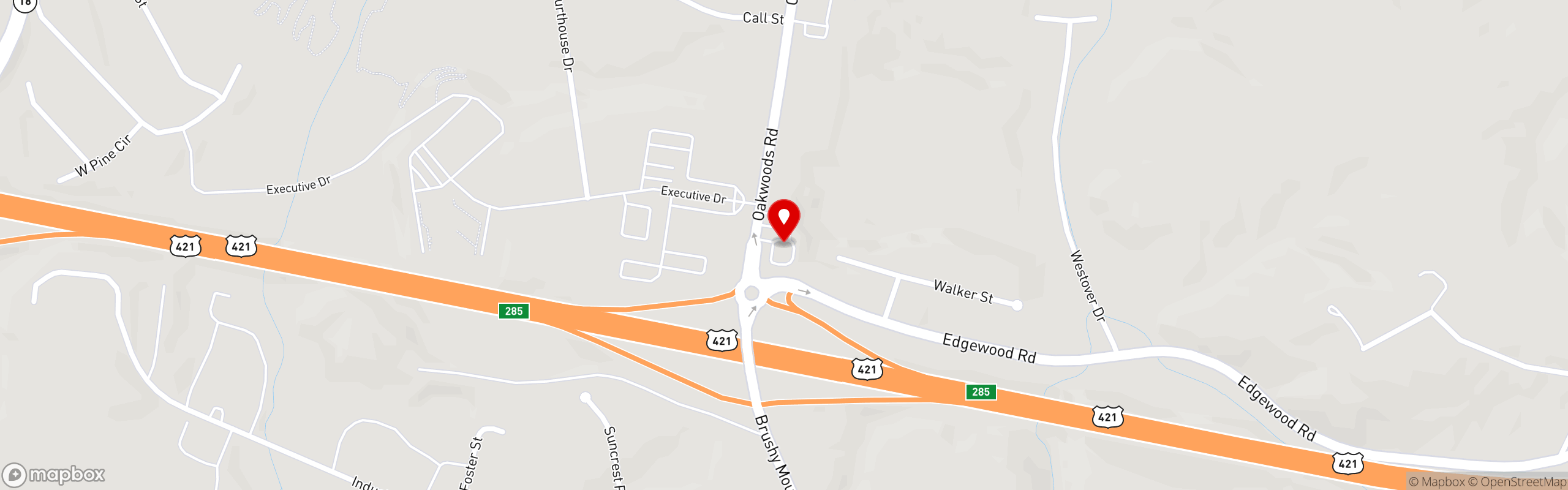 Street map pinning Coffee House Diner in Wilkesboro