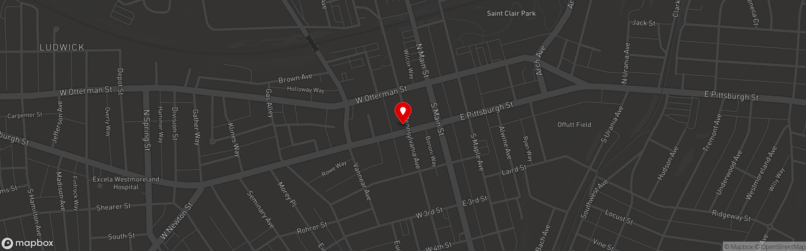 Street map pinning Oliver's Pourhouse in Oliver's Pourhouse